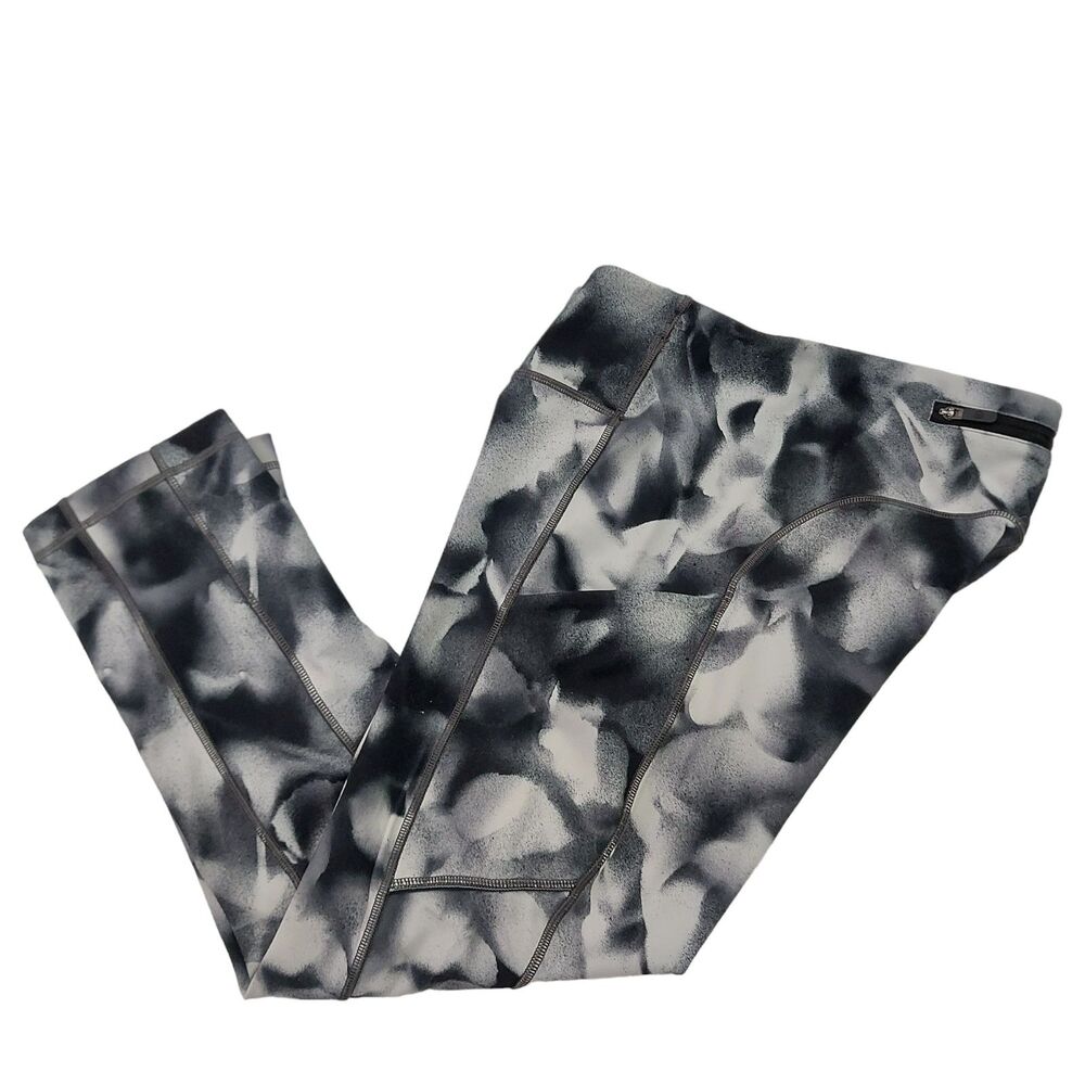 Lululemon Leggings Womens 6 Black White Speed Up Crop Gym Training Athletic - Picture 3 of 11